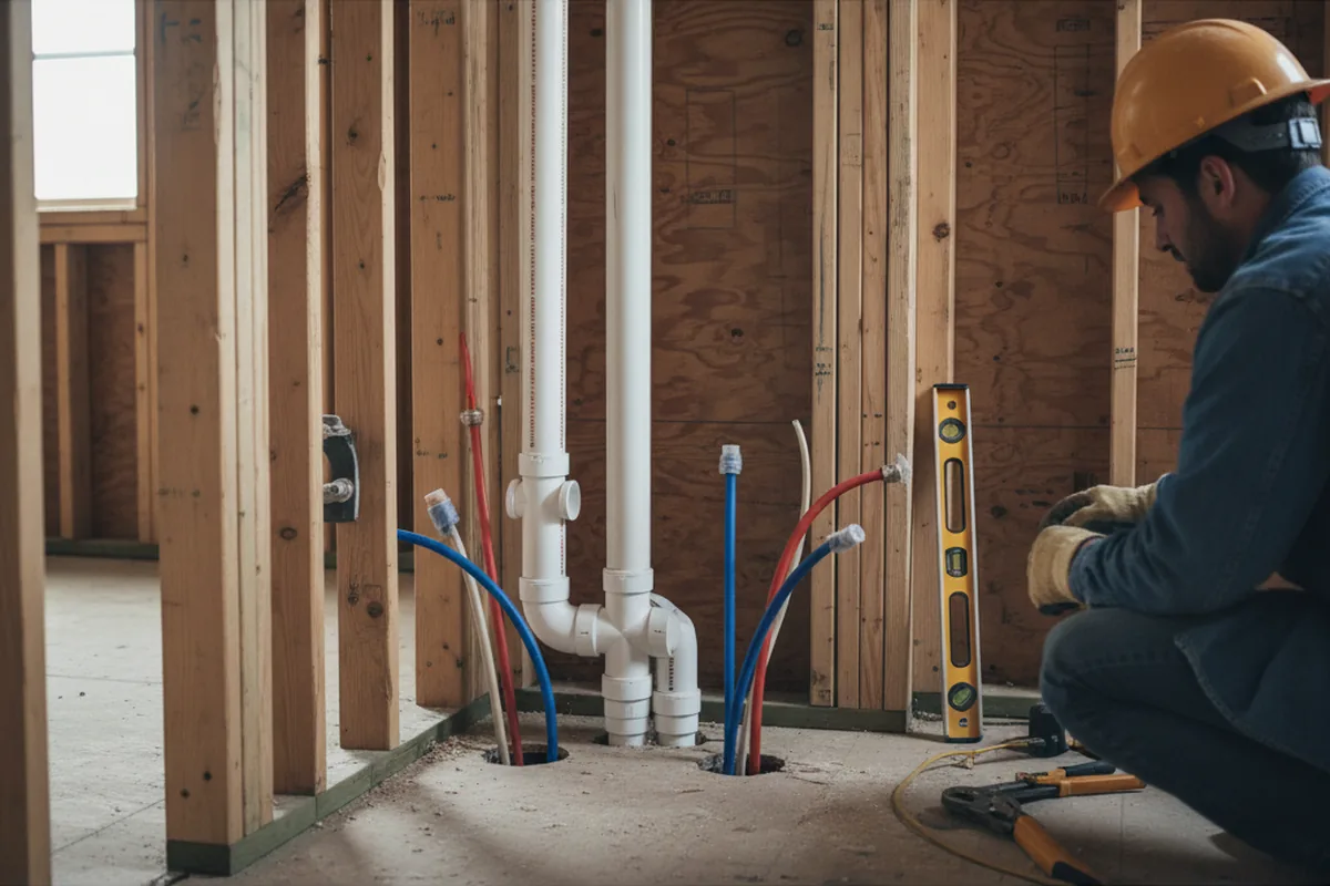 Drain and supply rough-in during Garbage Disposal Repair in Barnwell